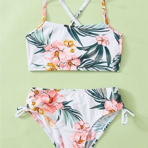 Floral Bikini Set with Tropical Print